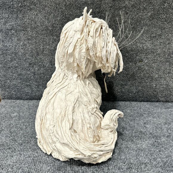 Vintage FB Fogg Ann Johnson Paper Mache Persian pendulum Cat Clock WORKS!!! - Picture 2 of 13